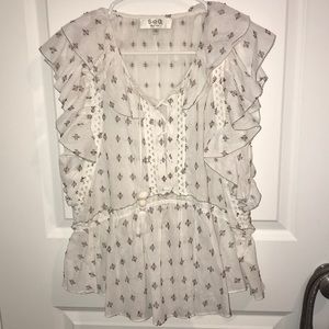 Corseted, Patterned Blouse